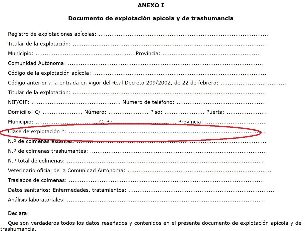 clases de explotaciones apicolas España